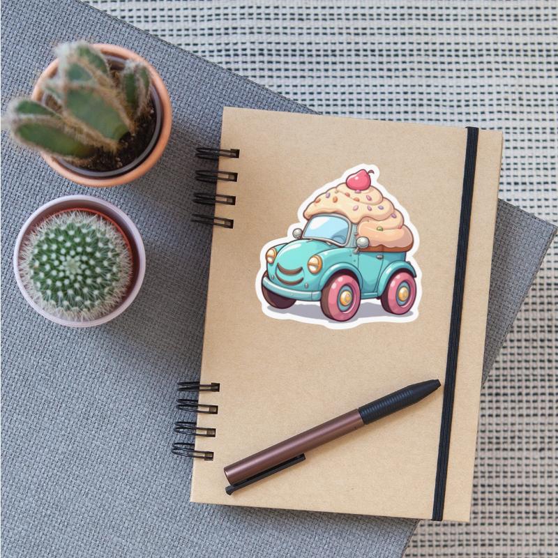 Cupcake Car – Cute Candy Cartoon Art