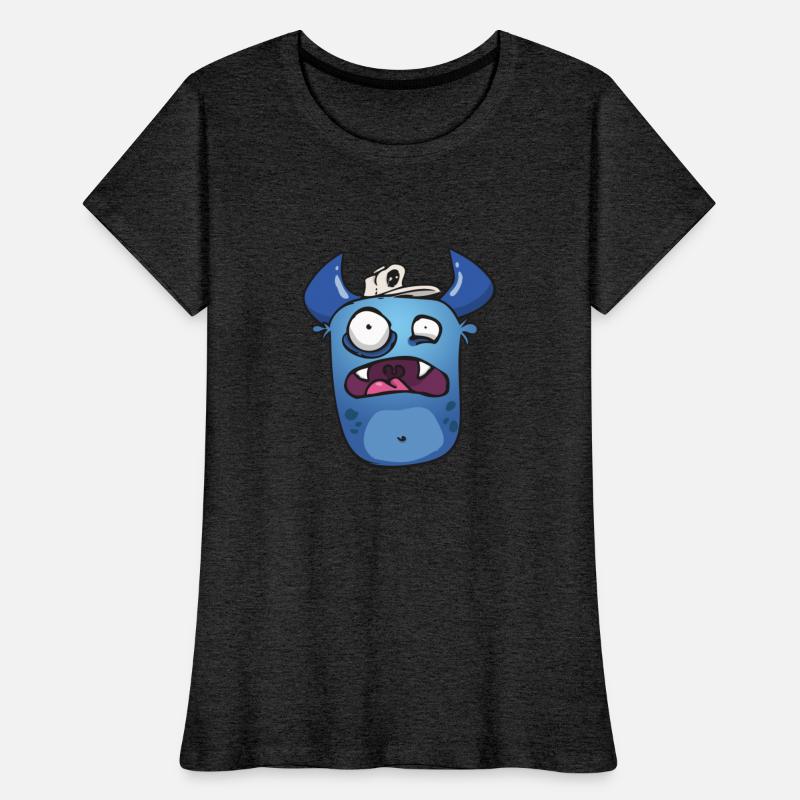 Cute blue scared monster