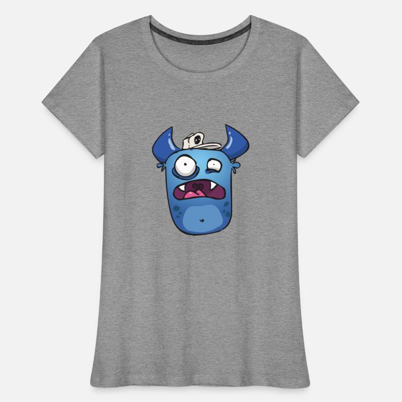 Cute blue scared monster