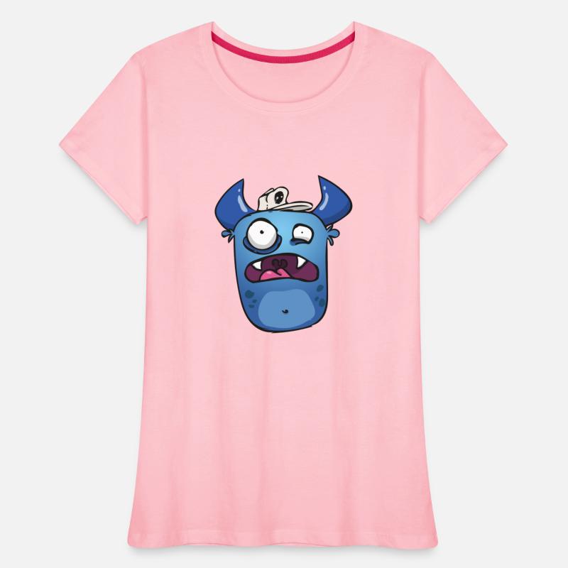 Cute blue scared monster