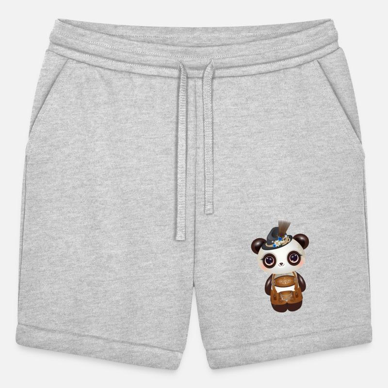 cute panda in costume with hat and leather pants