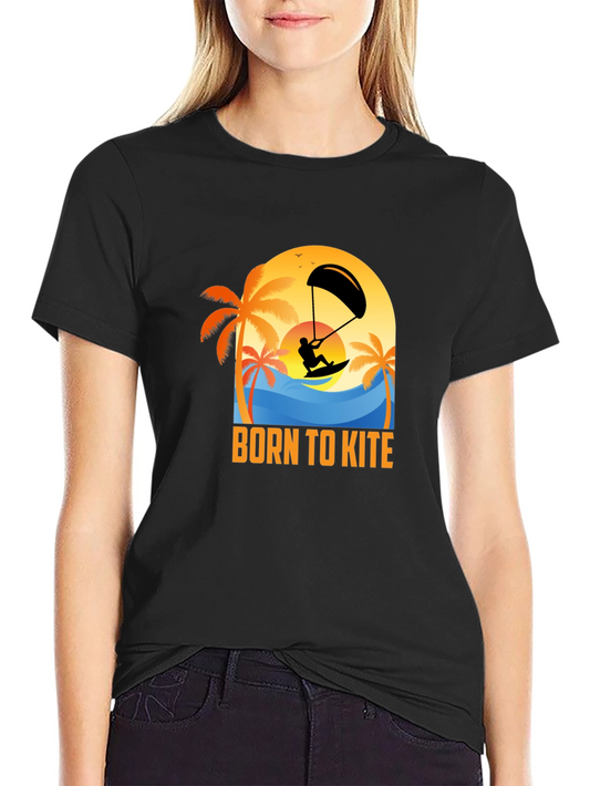 Born to Kite T-Shirt: Kitesurfing Beach Design