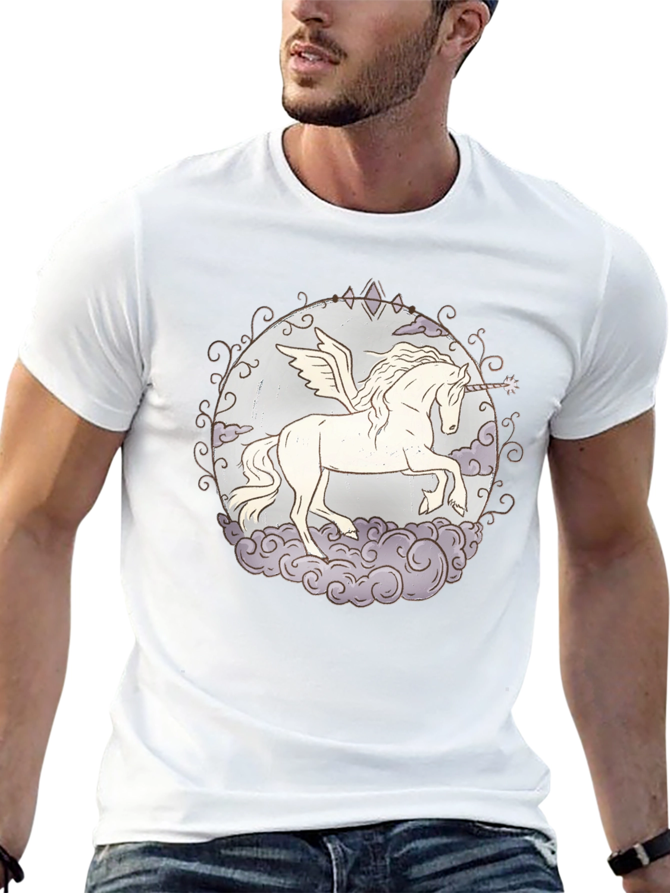 Unicorn Pegasus Graphic T-Shirt - Black
