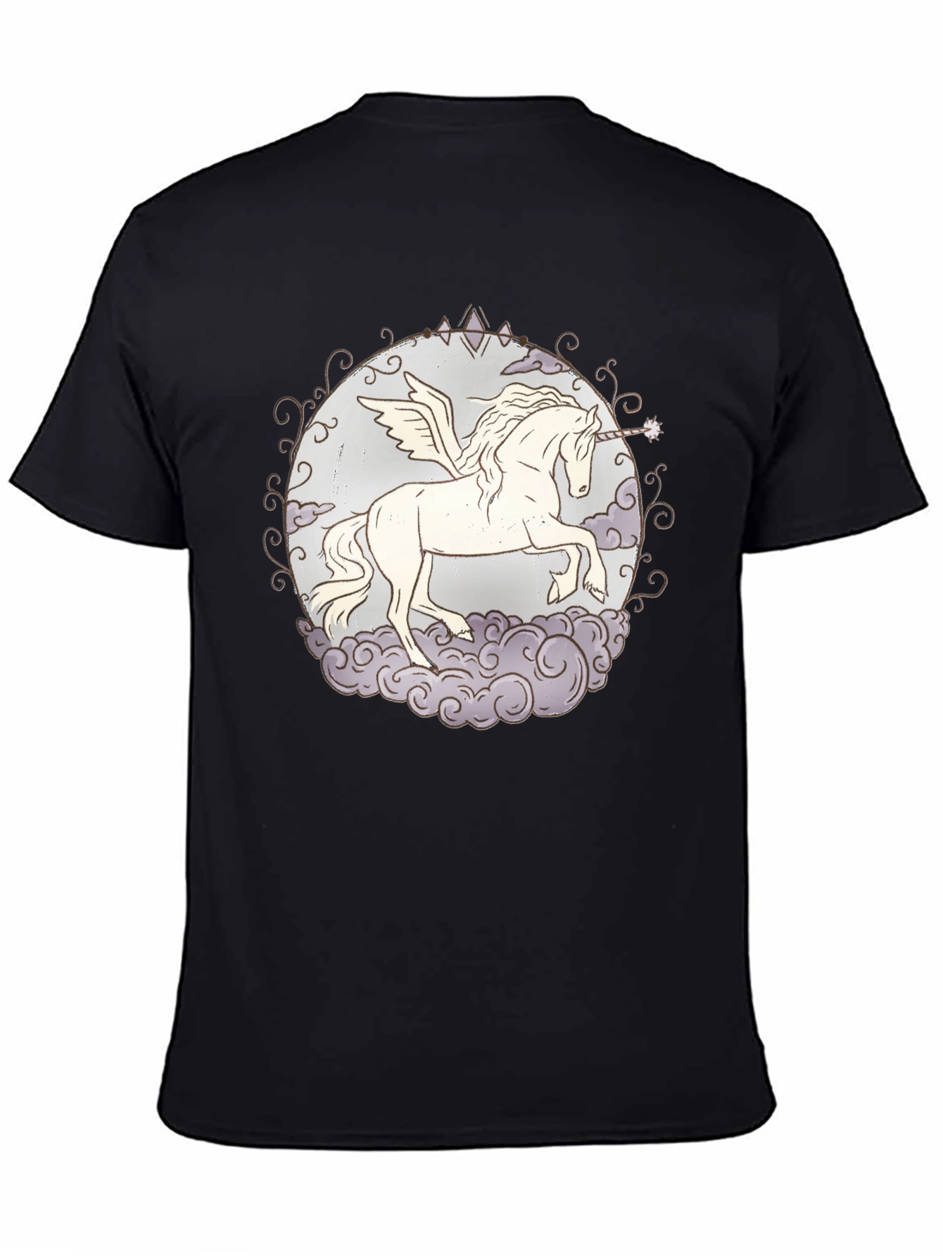 Unicorn Pegasus Graphic T-Shirt - Black
