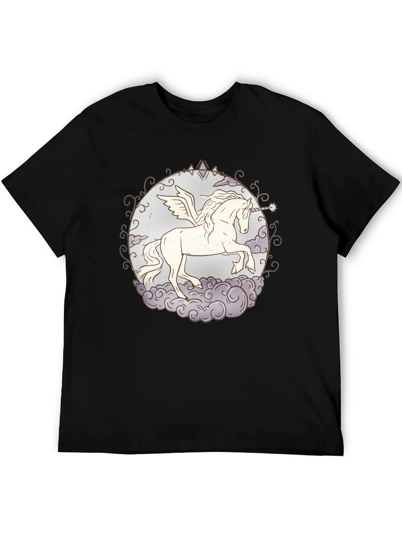Unicorn Pegasus Graphic T-Shirt - Black