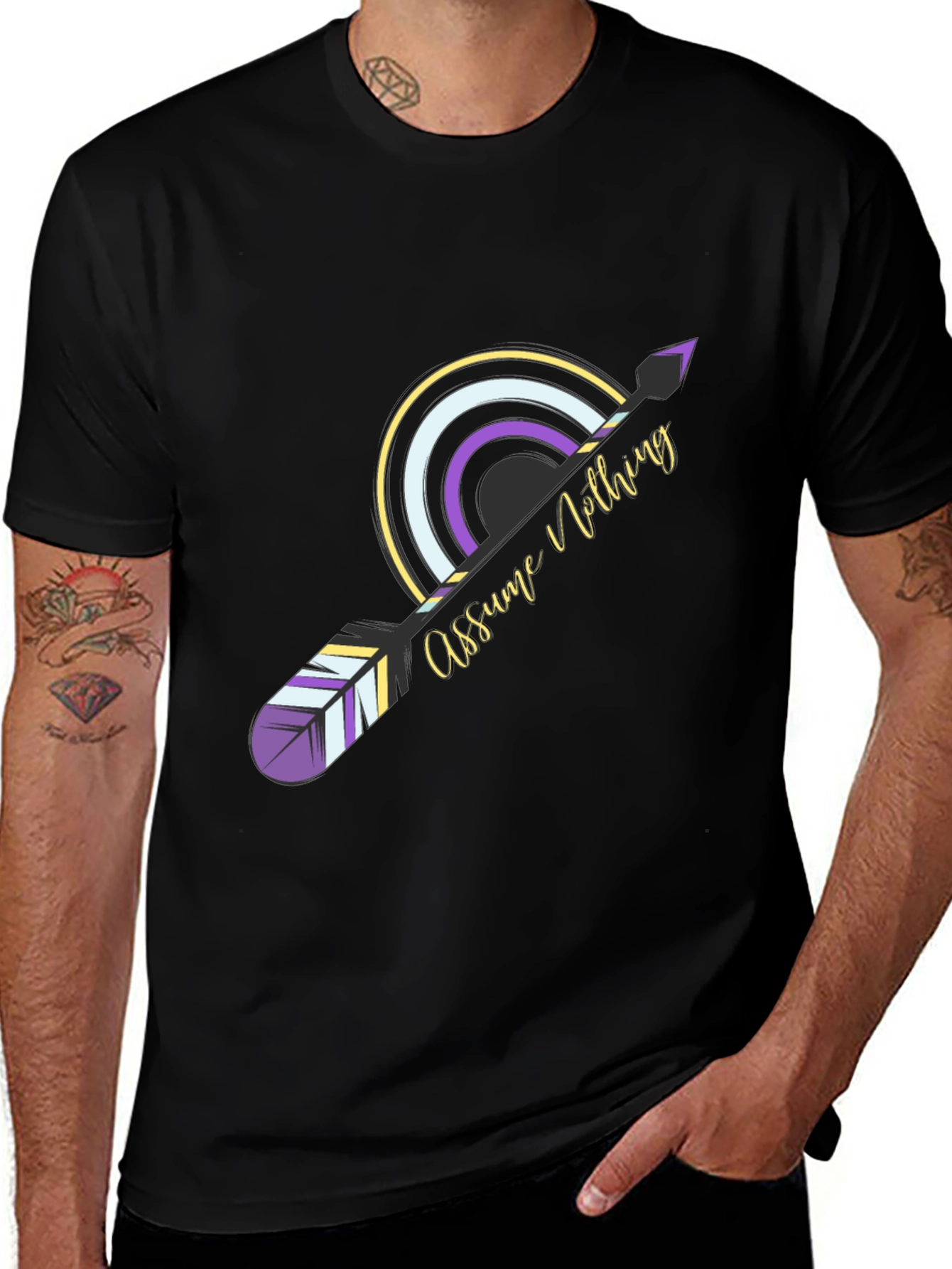 Assume Nothing Graphic Tee - Unisex Black T-Shirt
