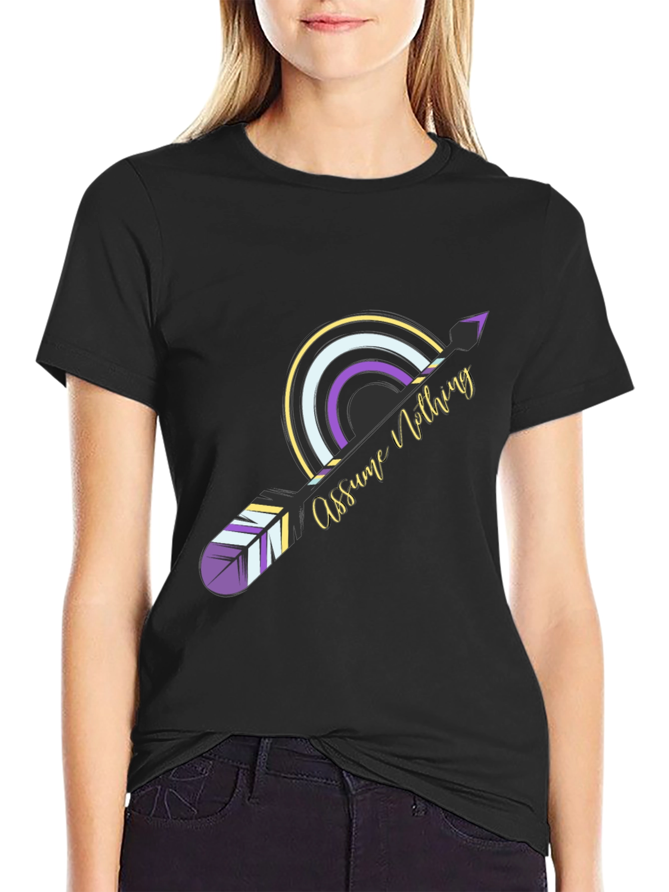 Assume Nothing Graphic Tee - Unisex Black T-Shirt
