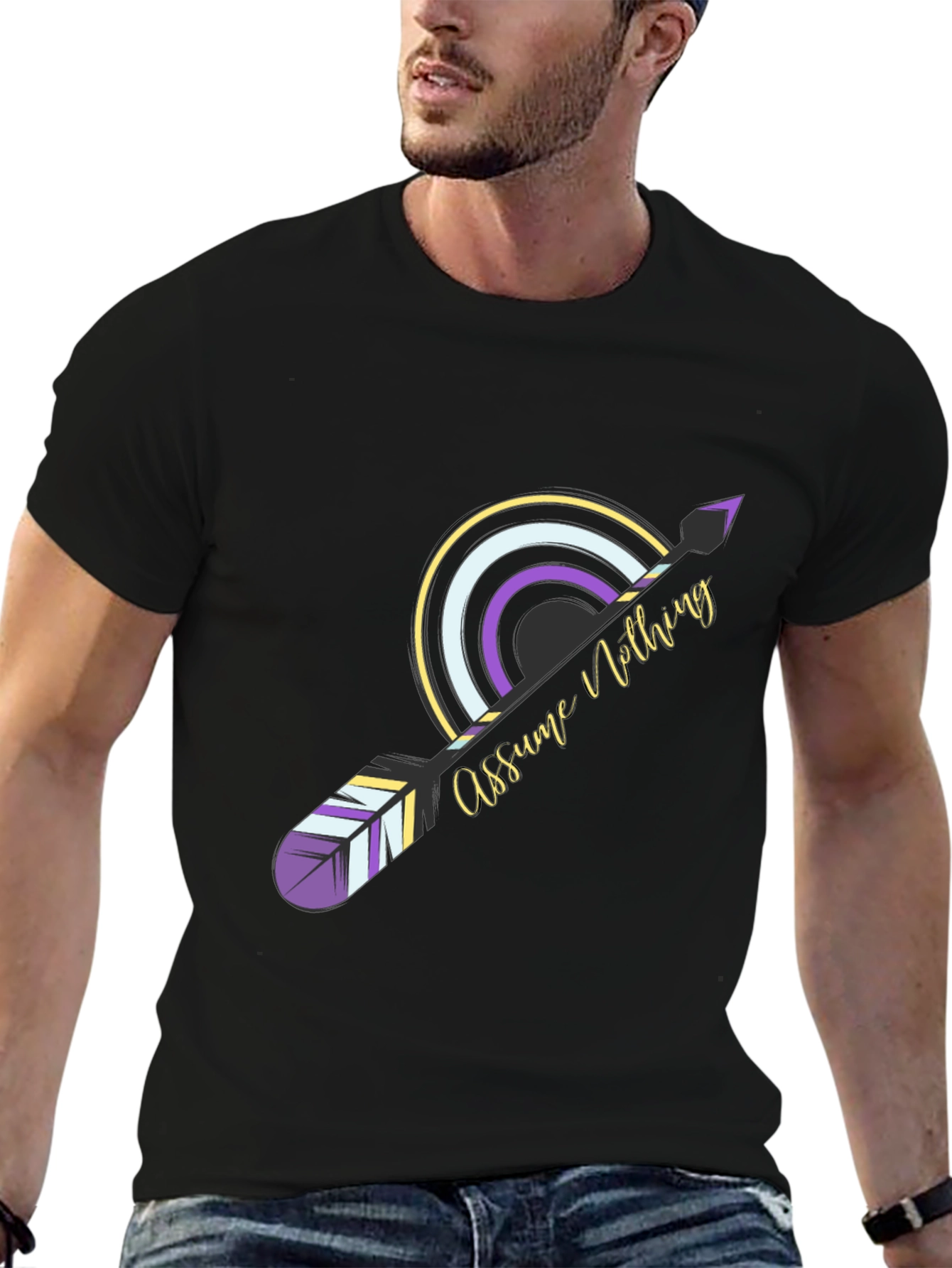 Assume Nothing Graphic Tee - Unisex Black T-Shirt