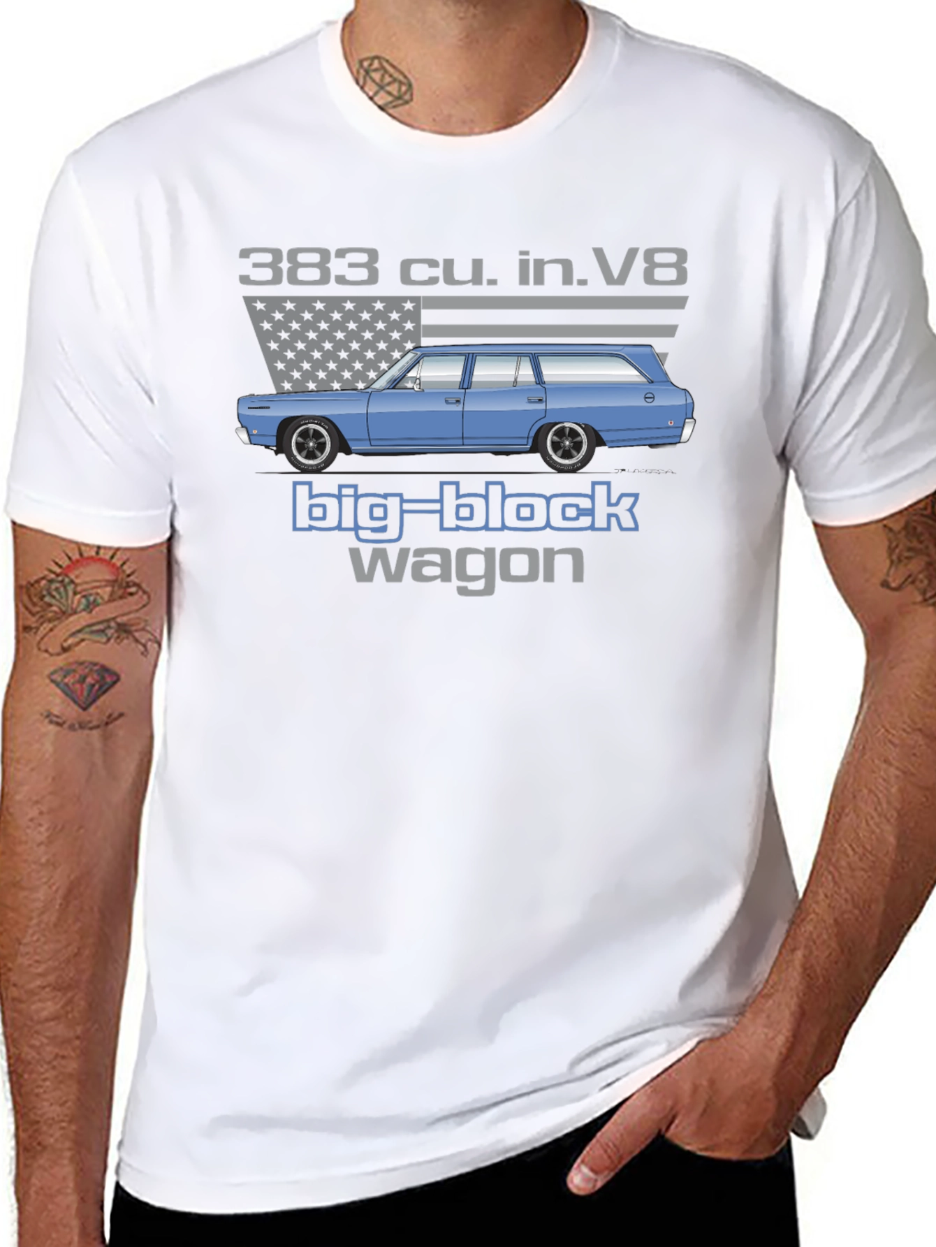 383 cu. in. V8 Big Block Wagon T-Shirt
