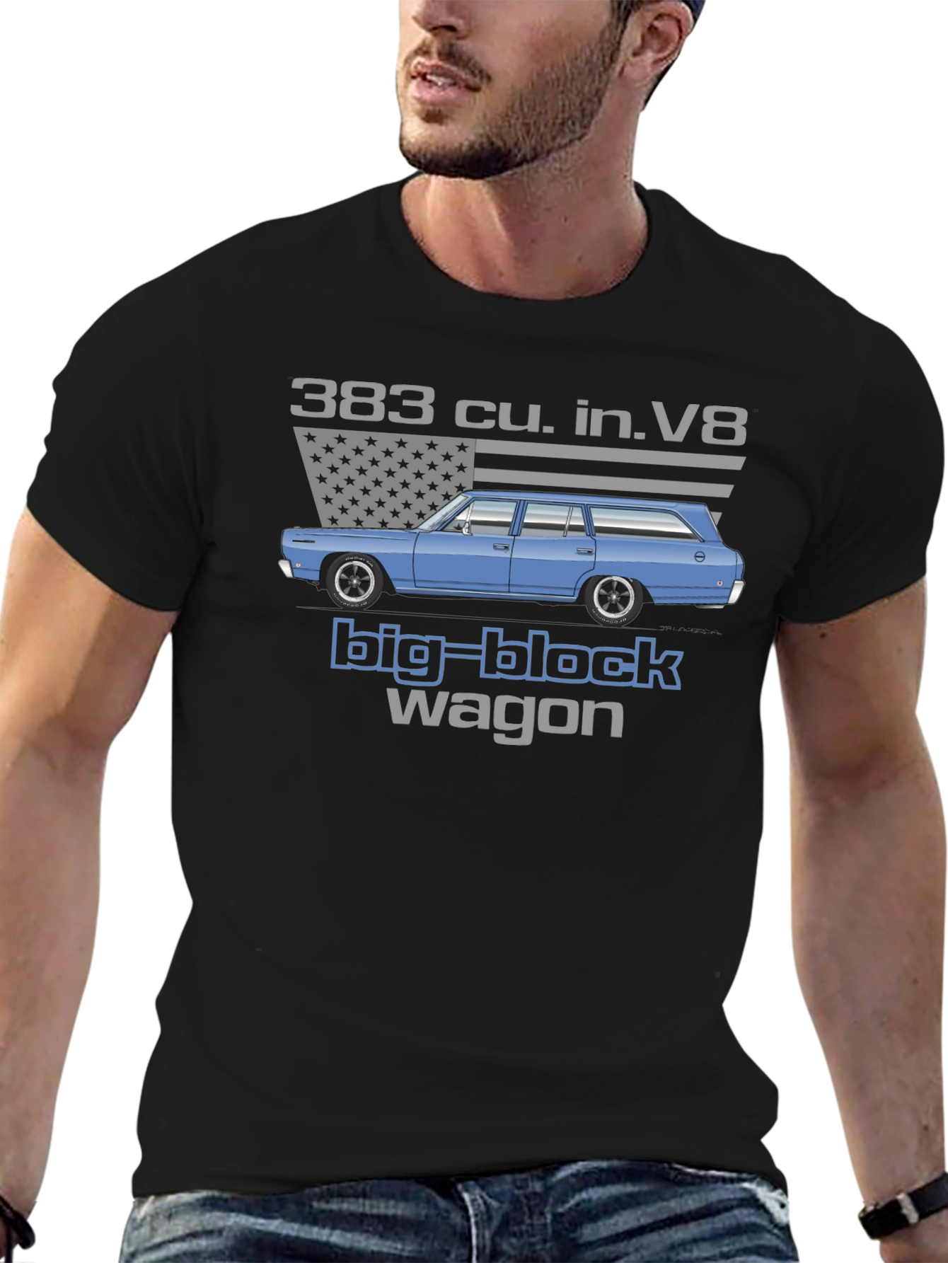 383 cu. in. V8 Big Block Wagon T-Shirt