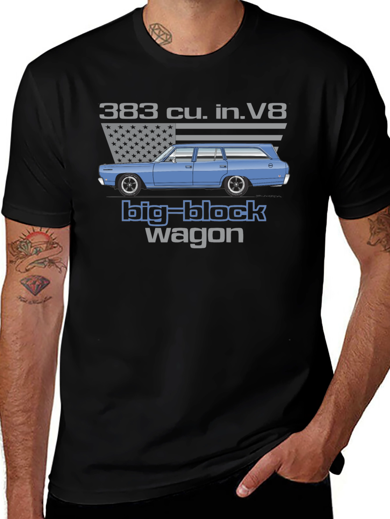 383 cu. in. V8 Big Block Wagon T-Shirt