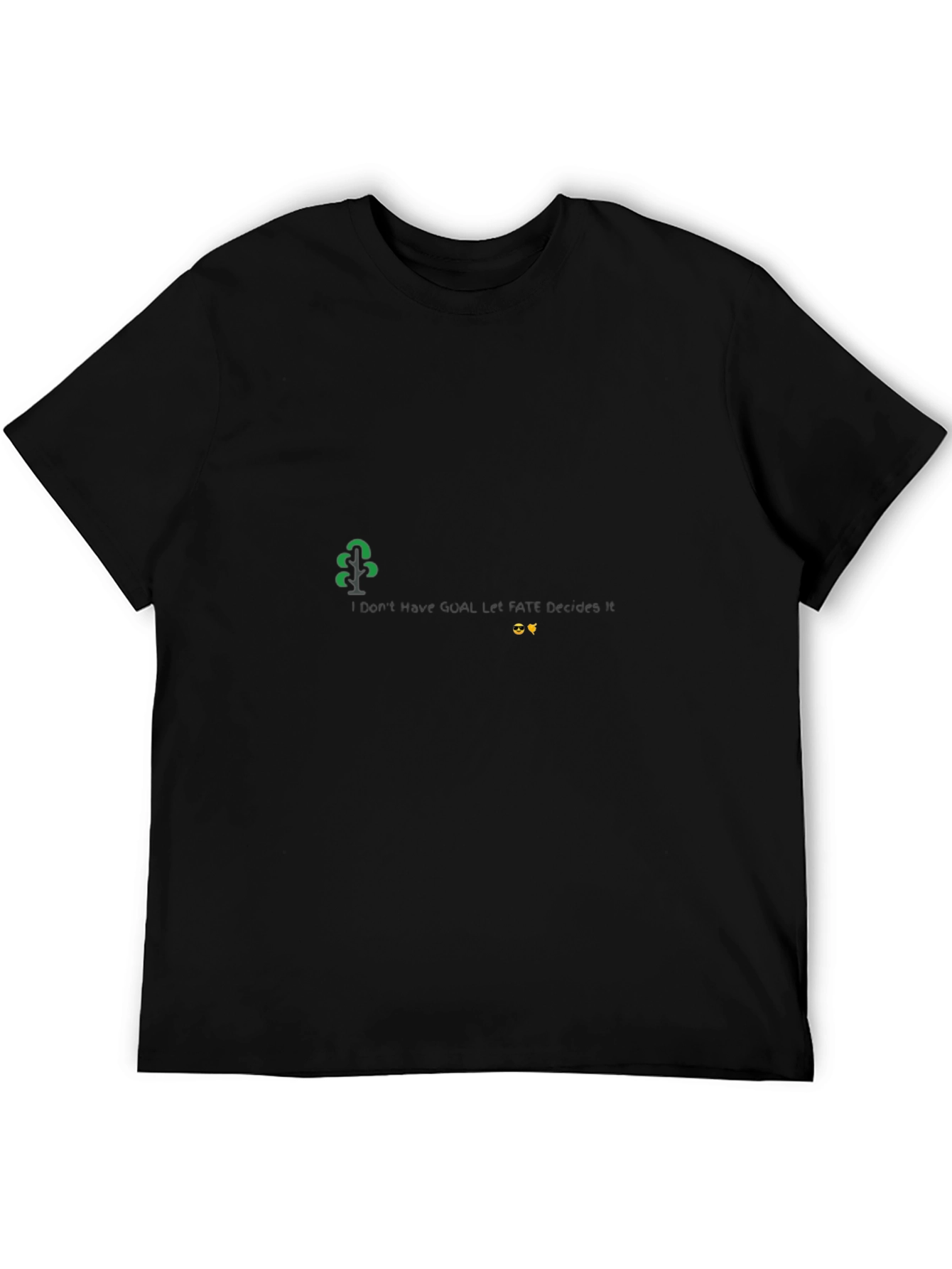 Black T-Shirt with Tree and Funny Slogan