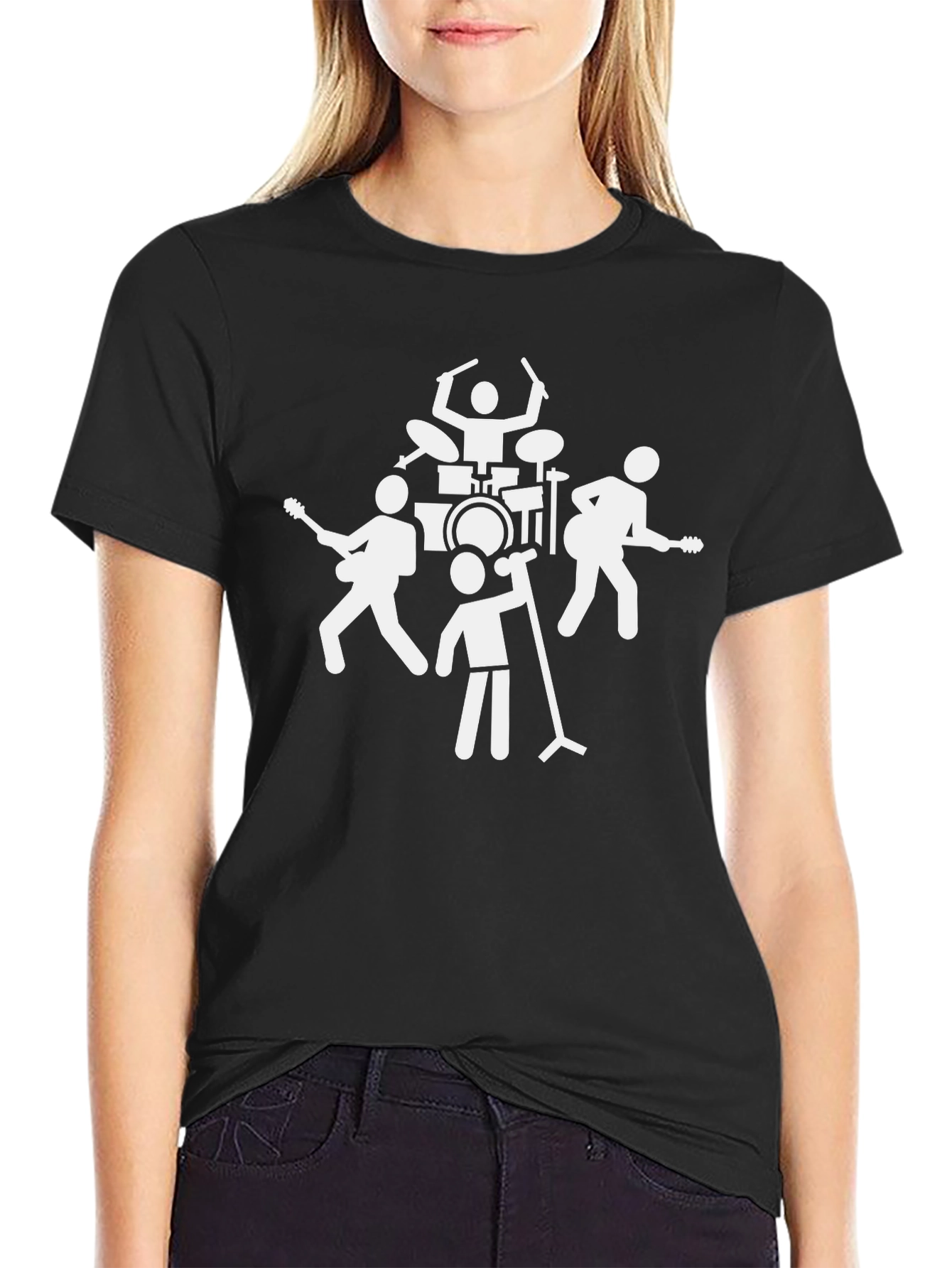 Band T-Shirt - Music Stick Figure Design
