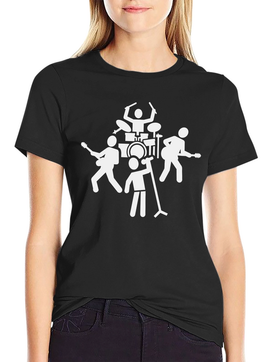 Band T-Shirt - Music Stick Figure Design