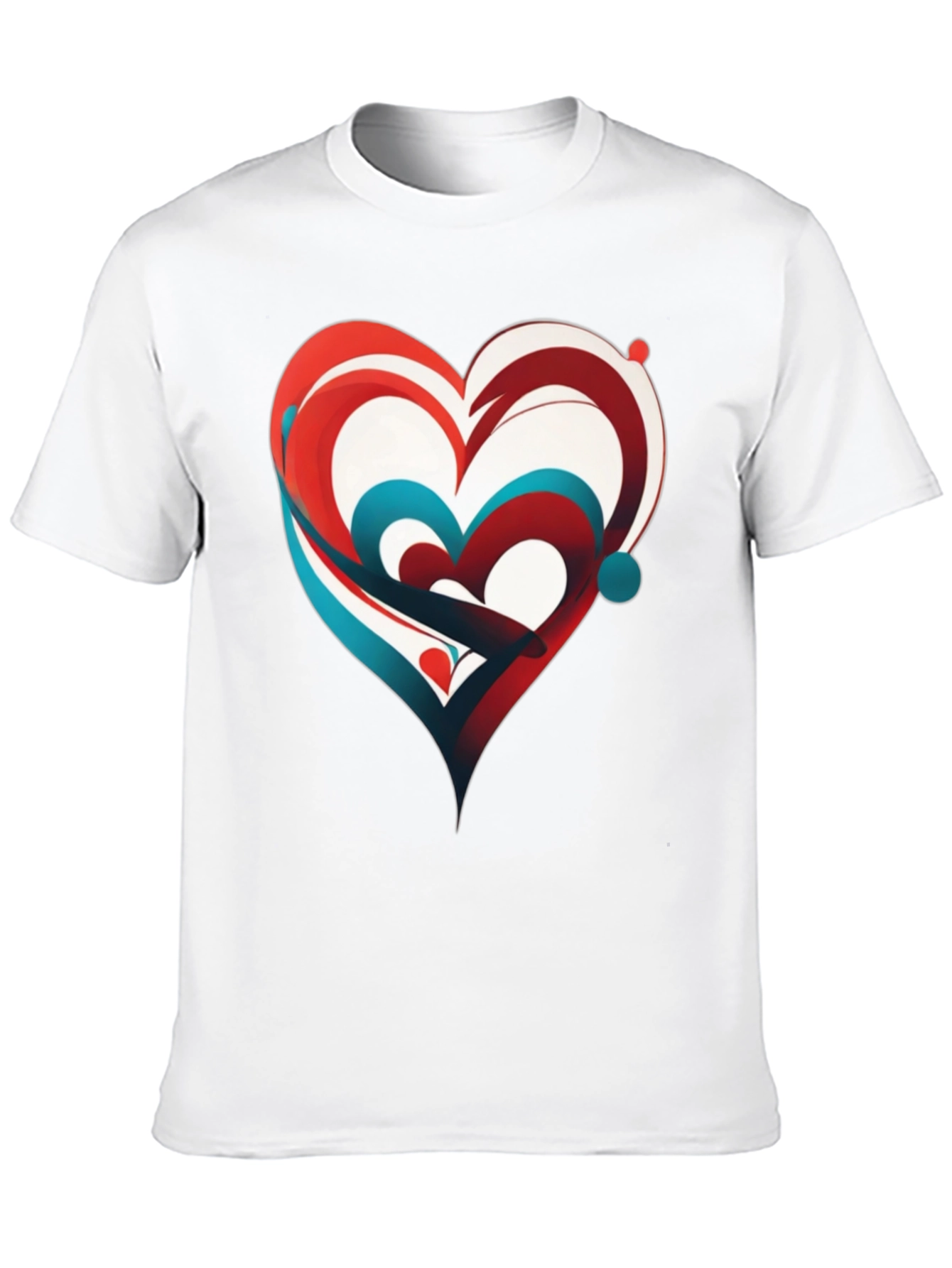Abstract Heart Graphic Tee - Modern Design Casual Style