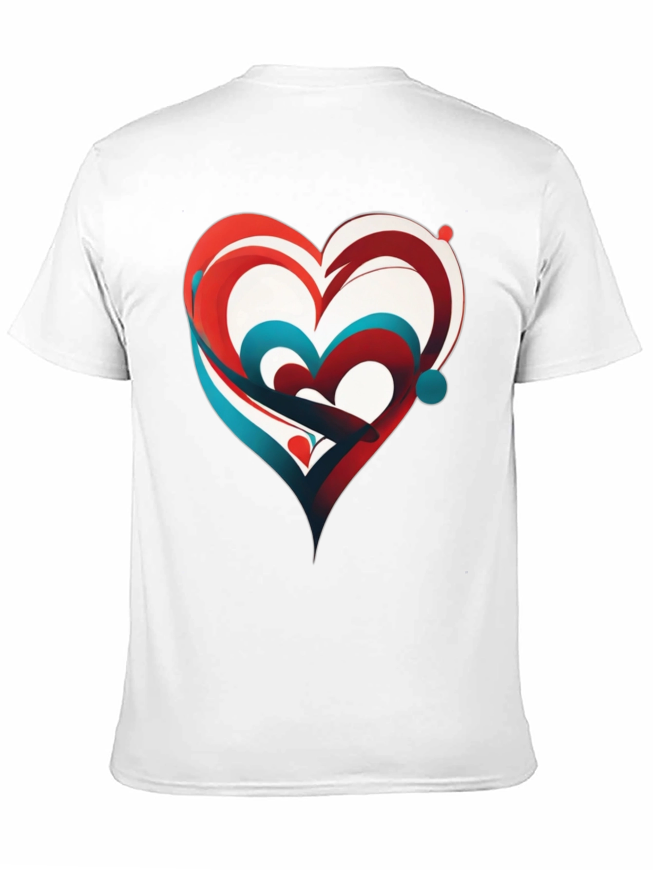 Abstract Heart Graphic Tee - Modern Design Casual Style