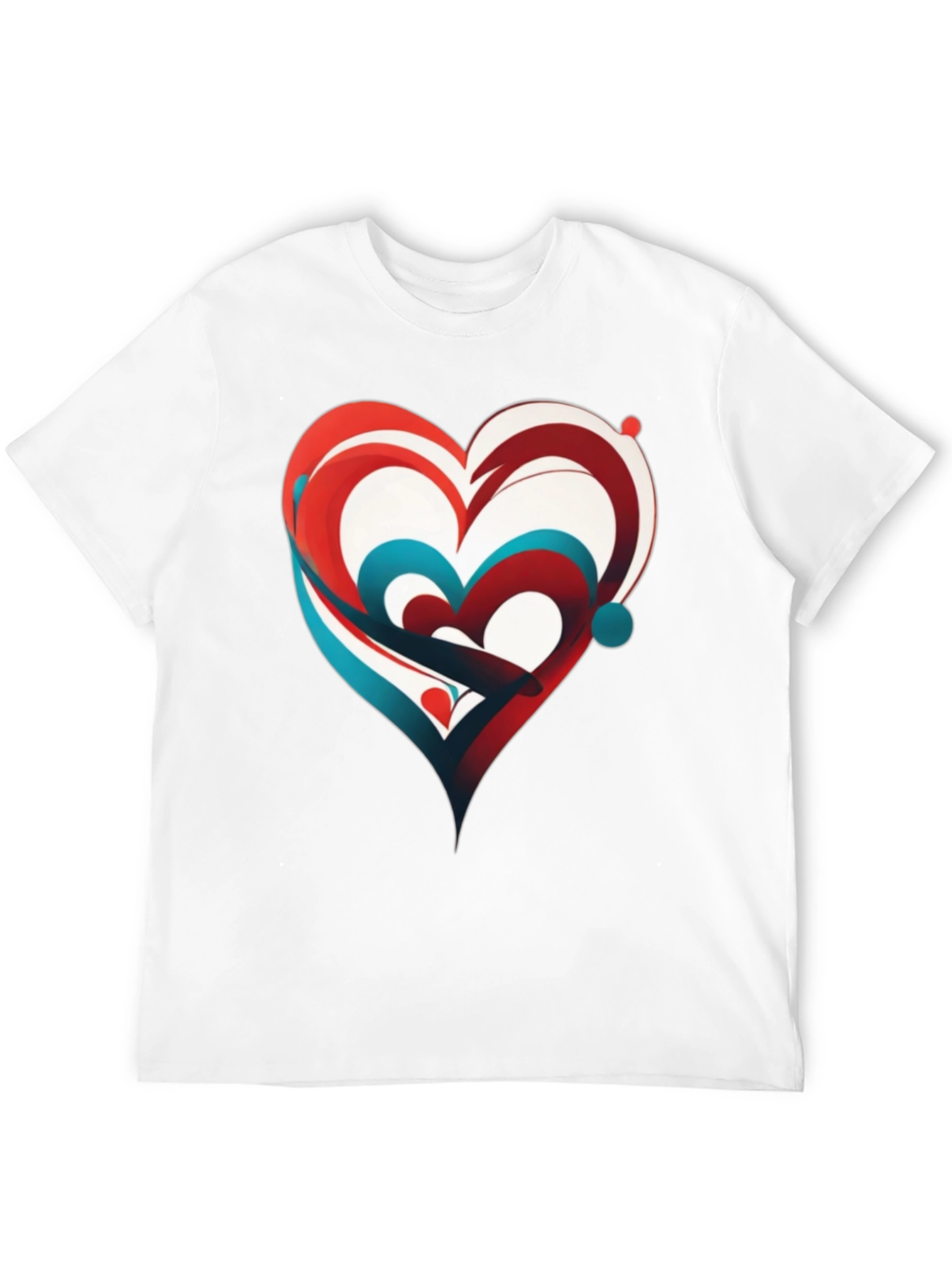 Abstract Heart Graphic Tee - Modern Design Casual Style