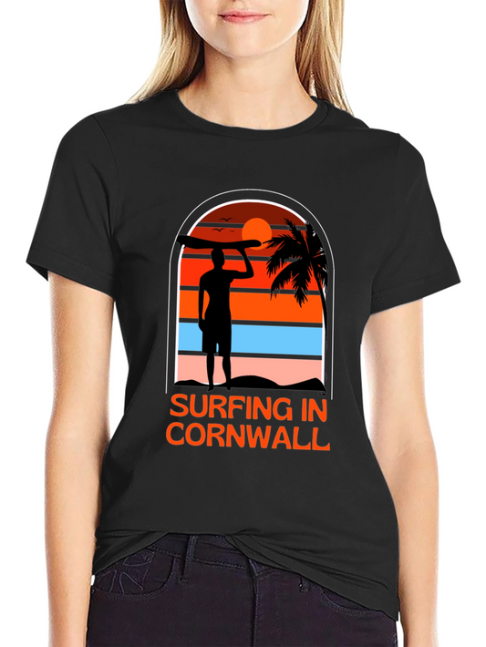 Surfing in Cornwall Graphic Tee - Beach Vibes