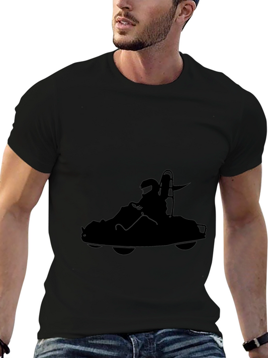 Black Kart Racing Graphic Tee for Men