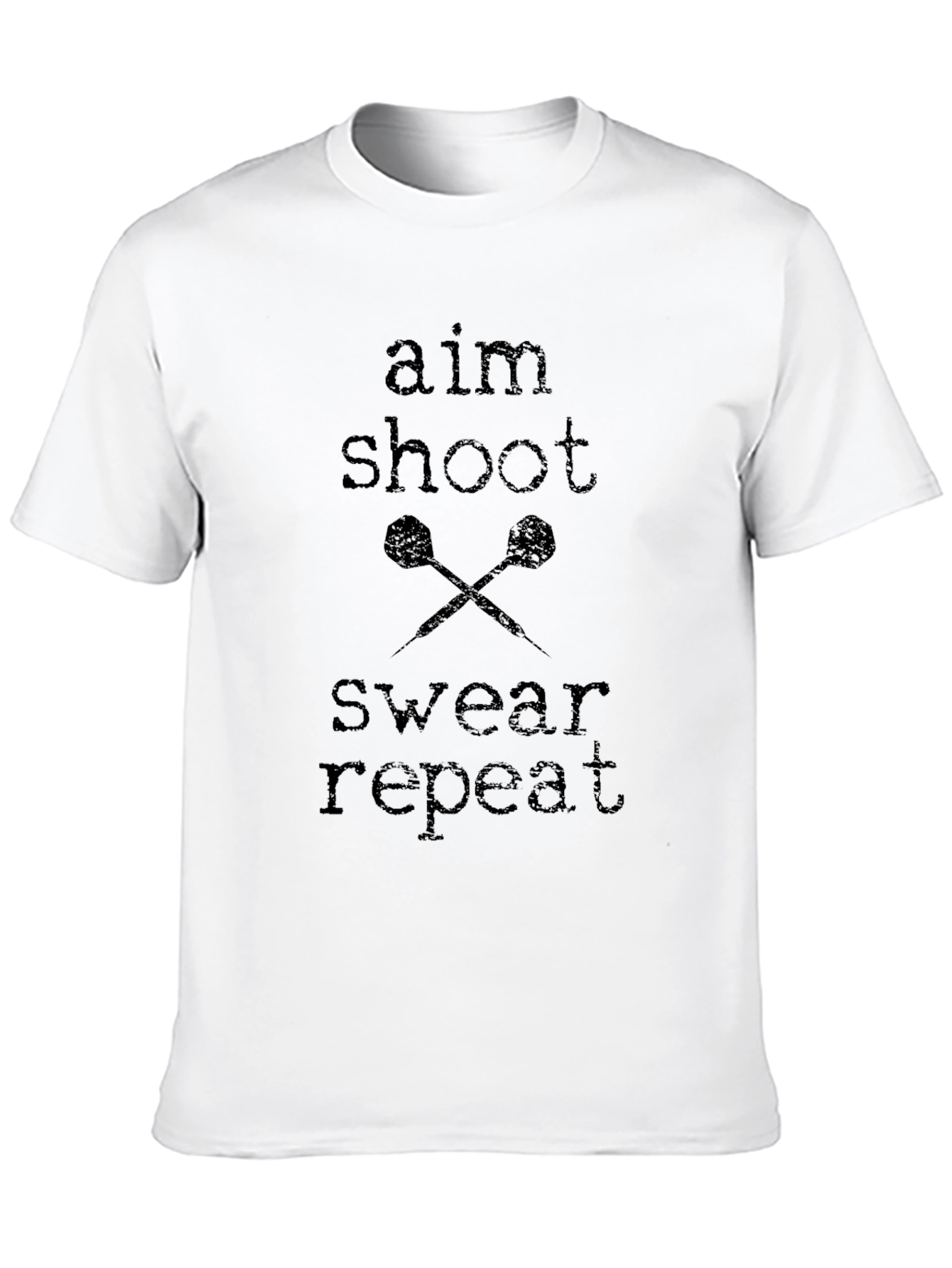 Aim Shoot Swear Repeat Darts Graphic T-Shirt