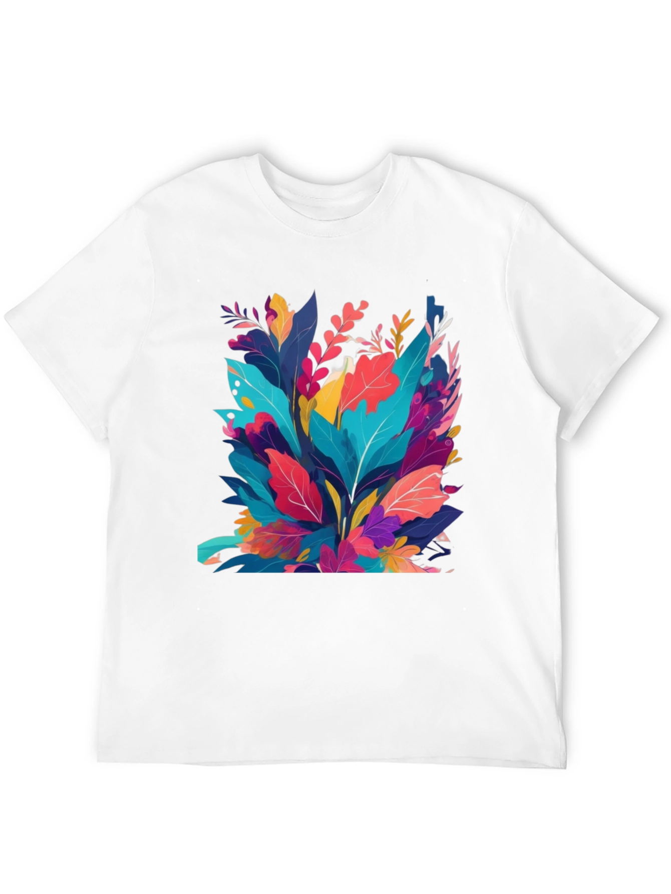 Vibrant Floral Print Black T-Shirt