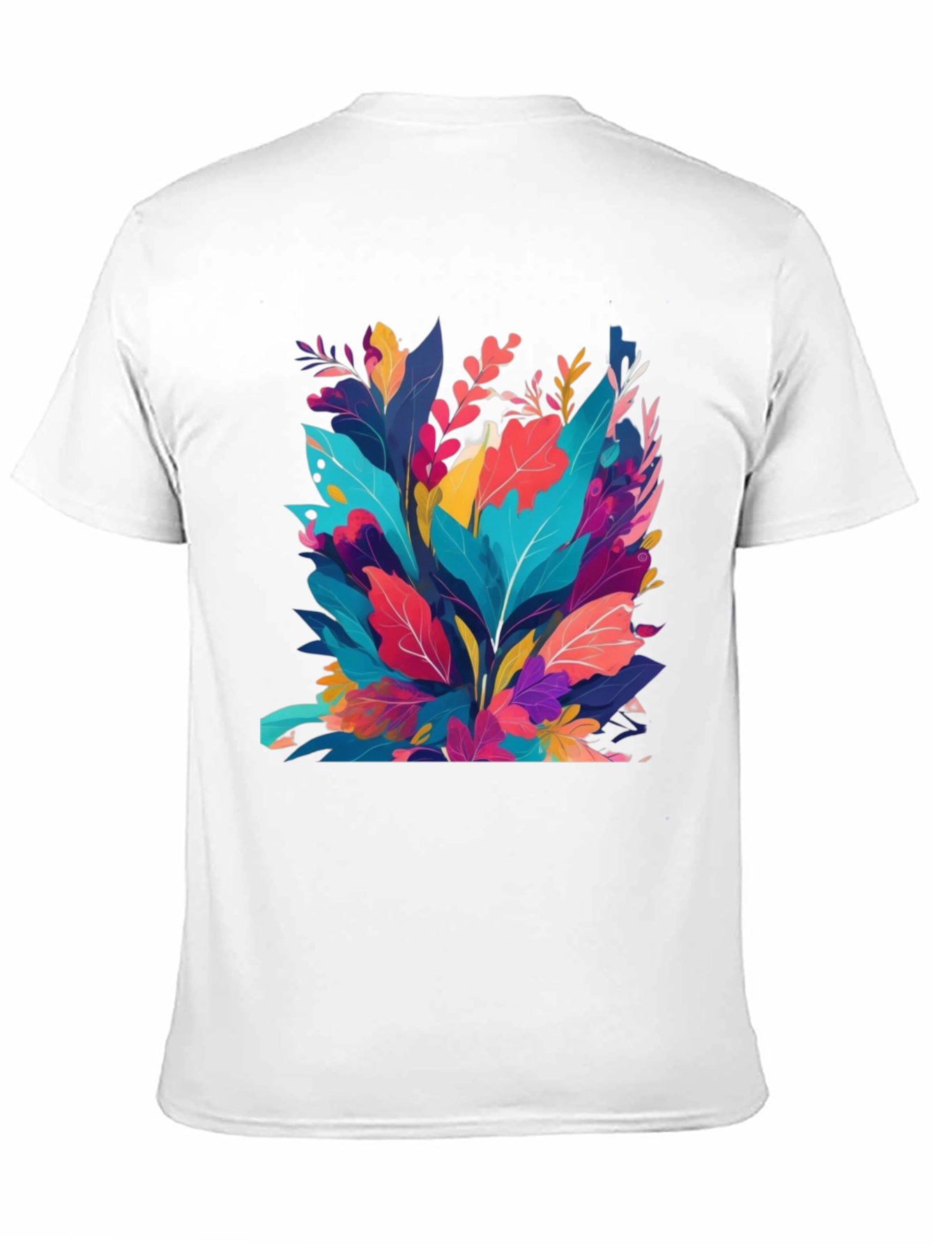 Vibrant Floral Print Black T-Shirt