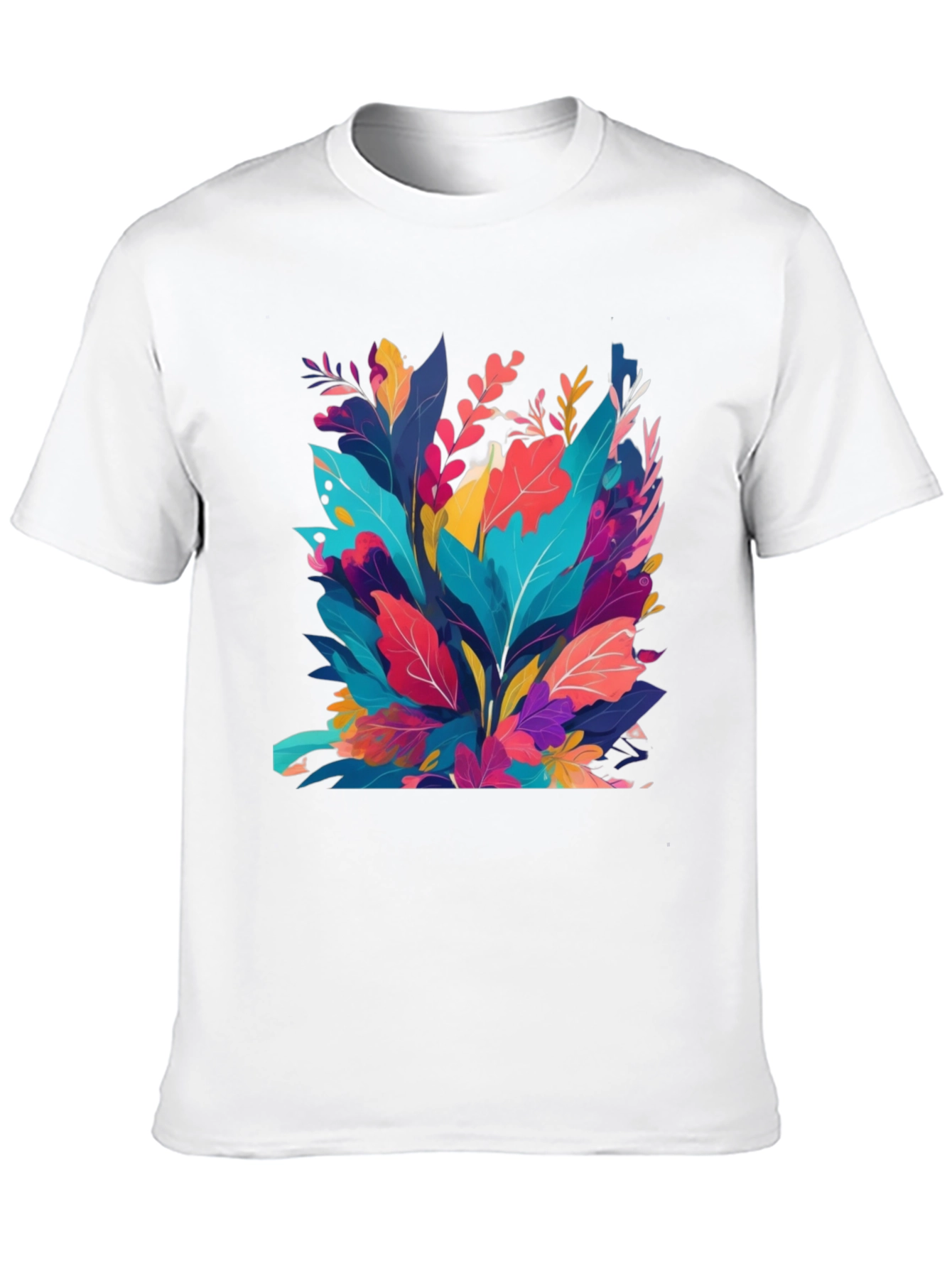 Vibrant Floral Print Black T-Shirt
