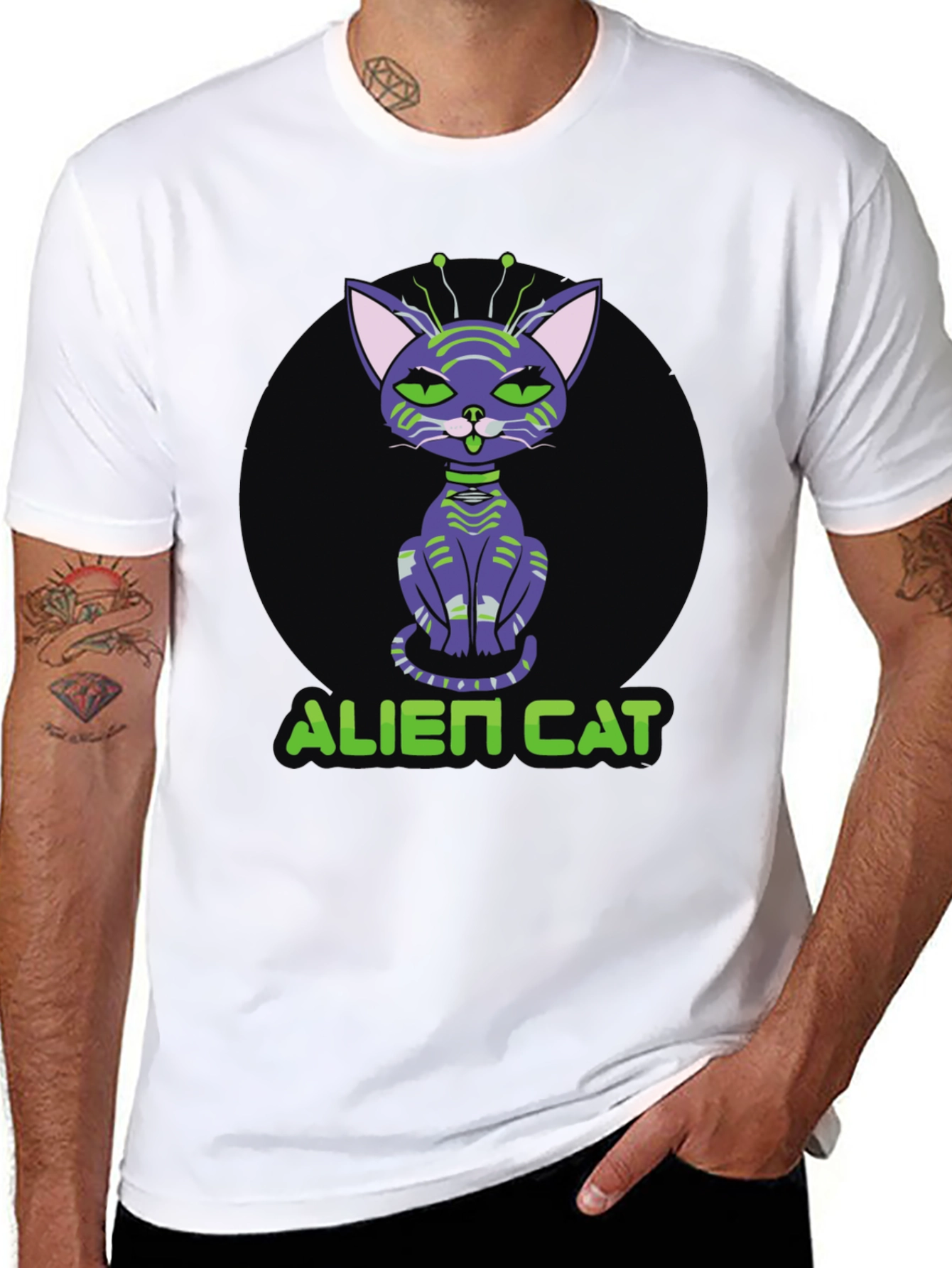 Alien Cat T-Shirt - Unique Graphic Tee
