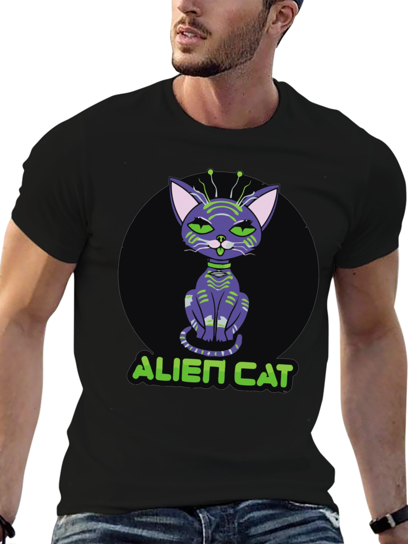 Alien Cat T-Shirt - Unique Graphic Tee