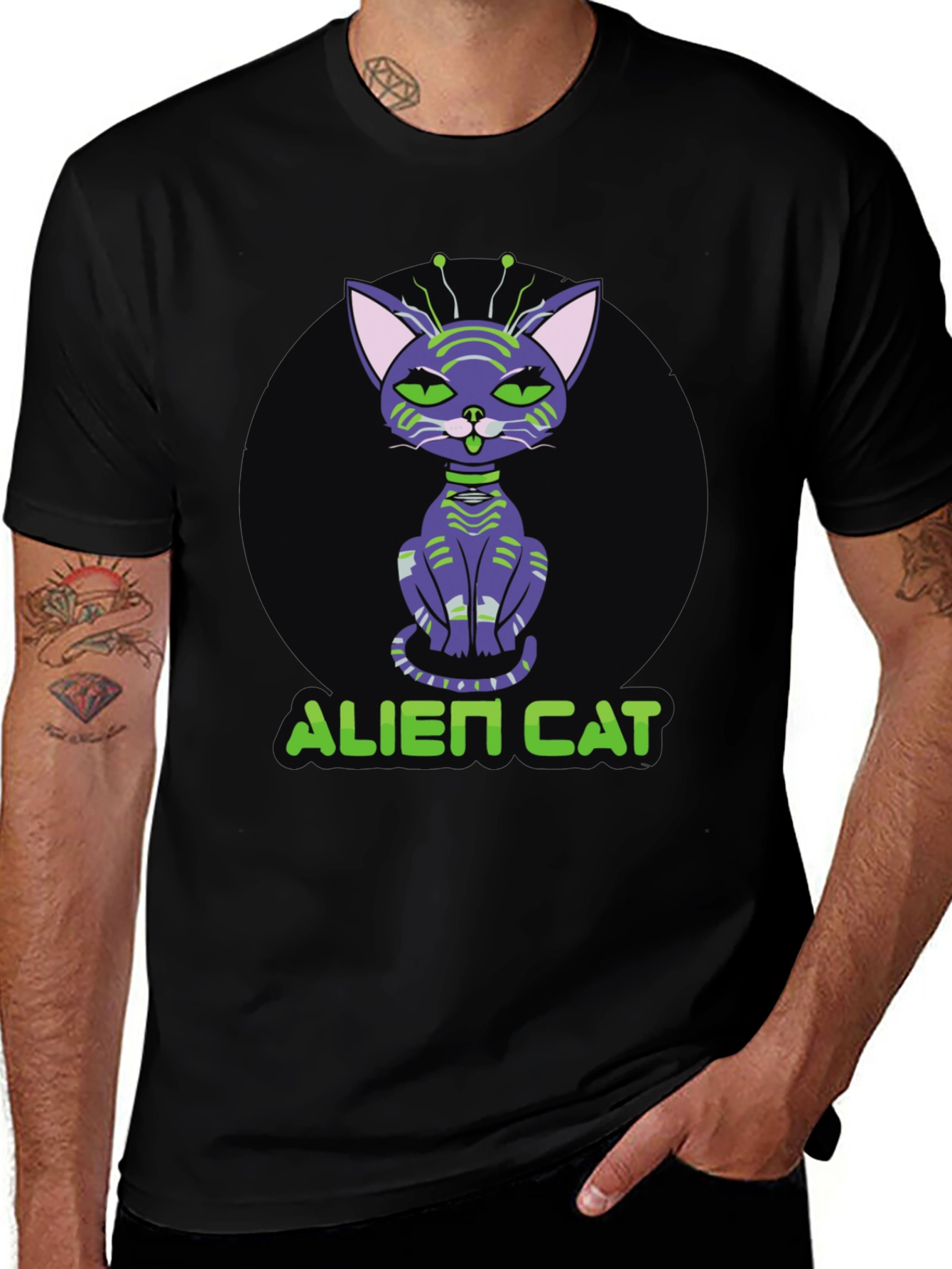 Alien Cat T-Shirt - Unique Graphic Tee