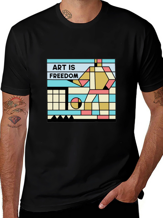 Art is Freedom T-Shirt - Geometric Design