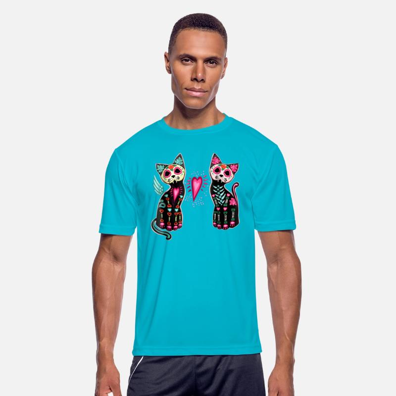 Day of Dead Sugar Cat T Shirt Cats Skeleton Skull