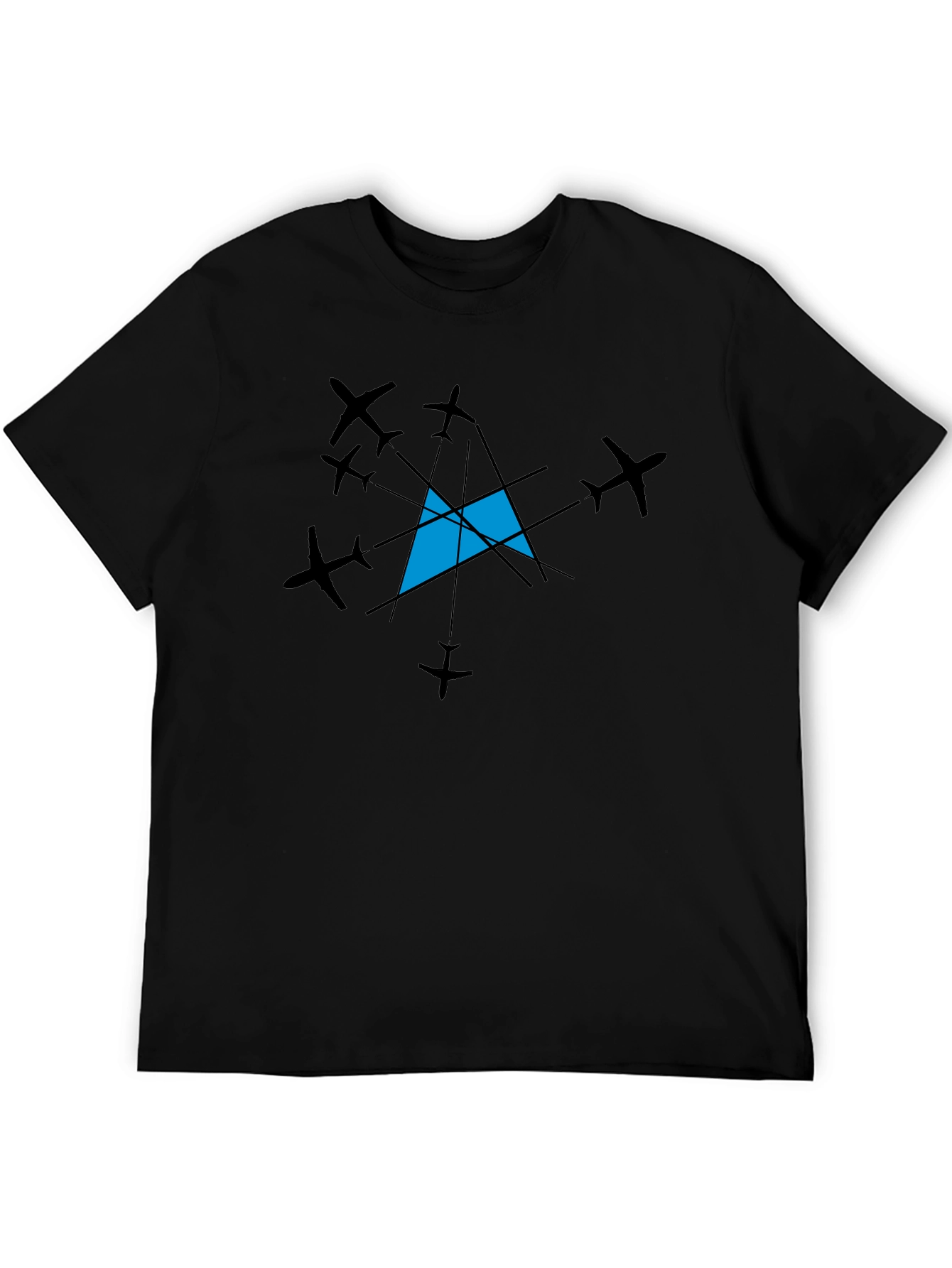 Aviation T-Shirt: Airplane Design Stylish Black Tee