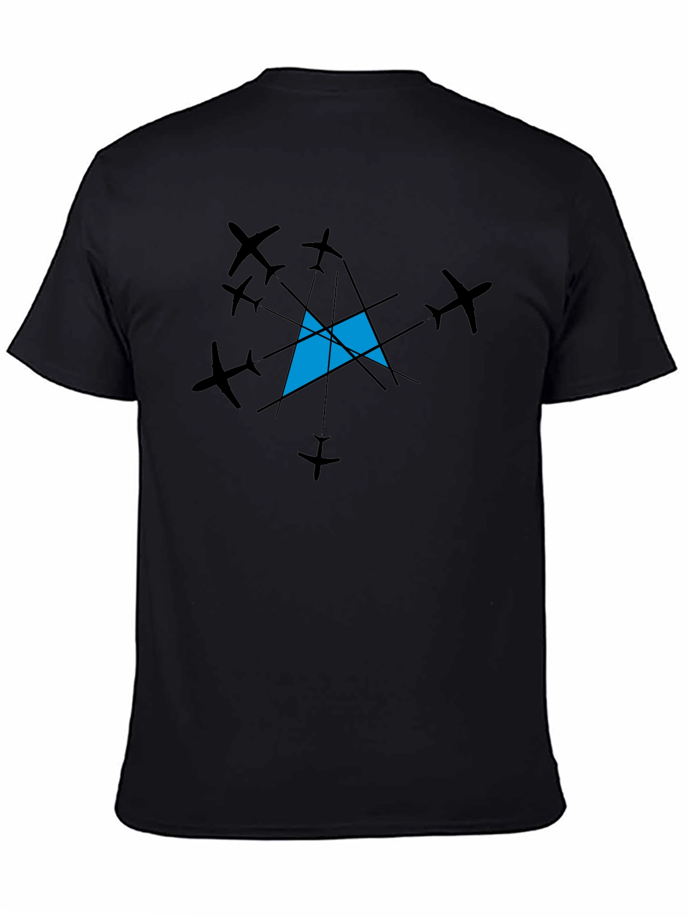 Aviation T-Shirt: Airplane Design Stylish Black Tee