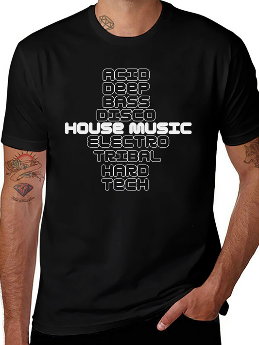 Acid House Music Graphic Tee - Black