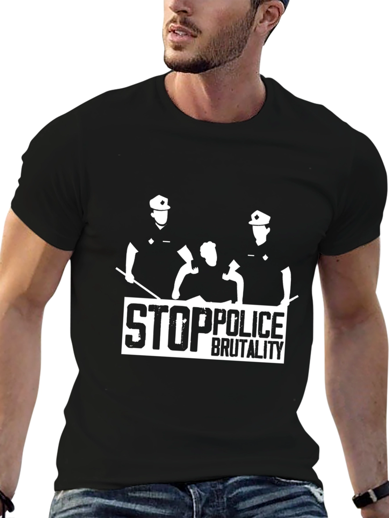 Stop Police Brutality Graphic T-Shirt - Black