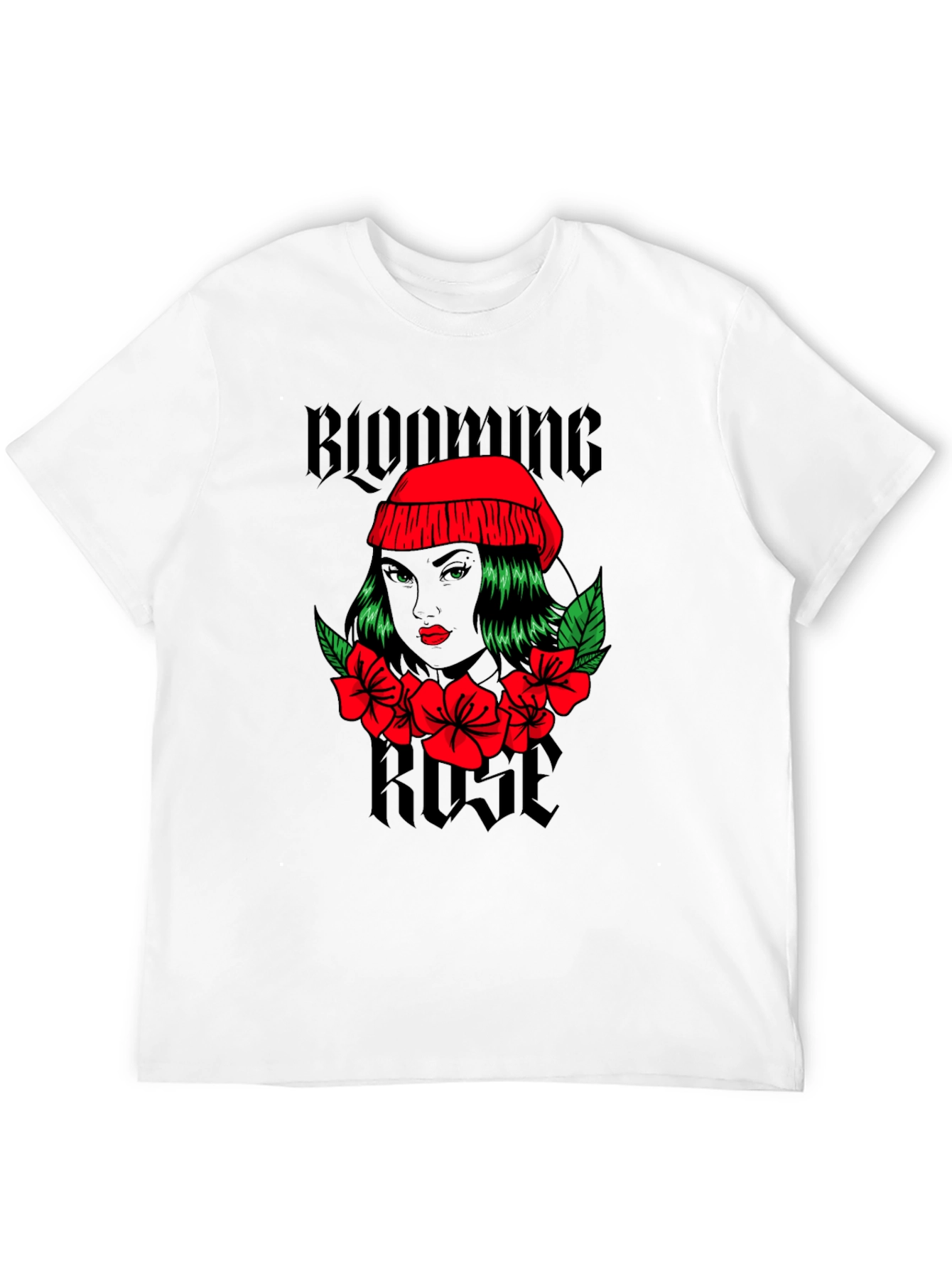 Blooming Rose Graphic Tee - Black Unisex T-Shirt