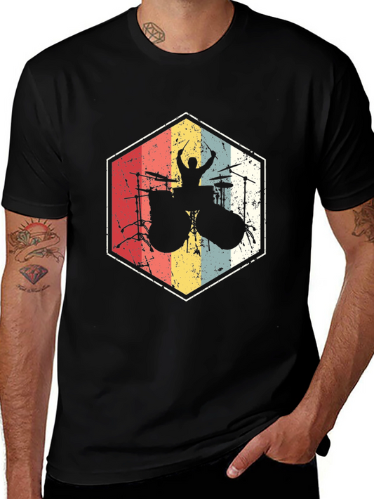 Vintage Drummer T-Shirt - Music Lover Tee