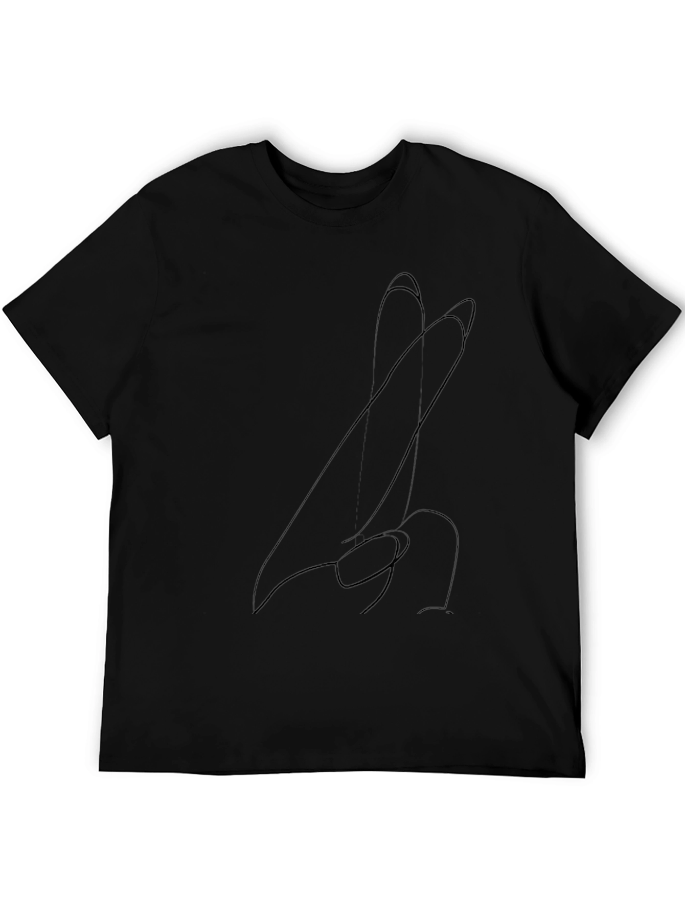 Abstract Line Art Black T-Shirt for Men
