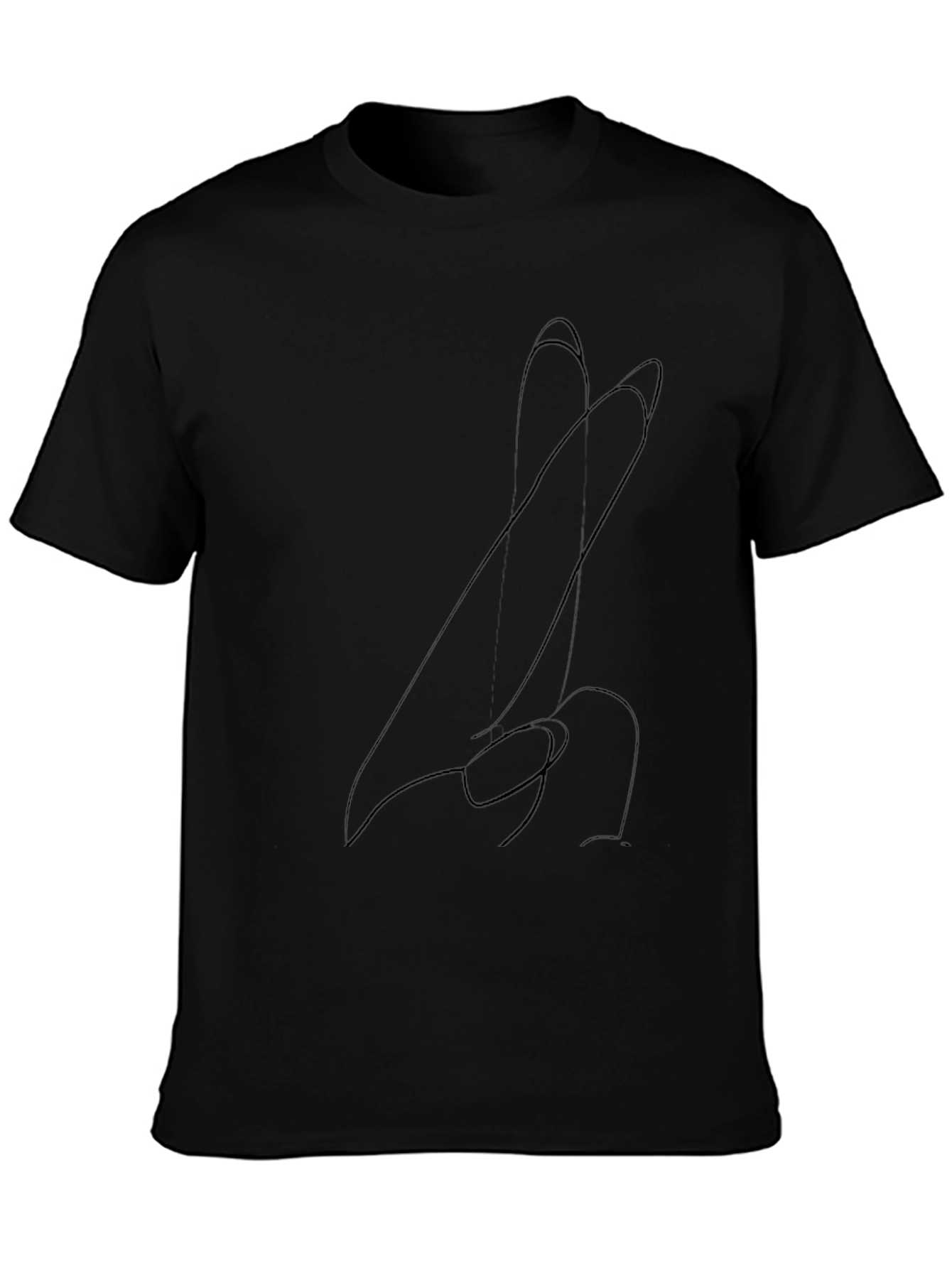 Abstract Line Art Black T-Shirt for Men