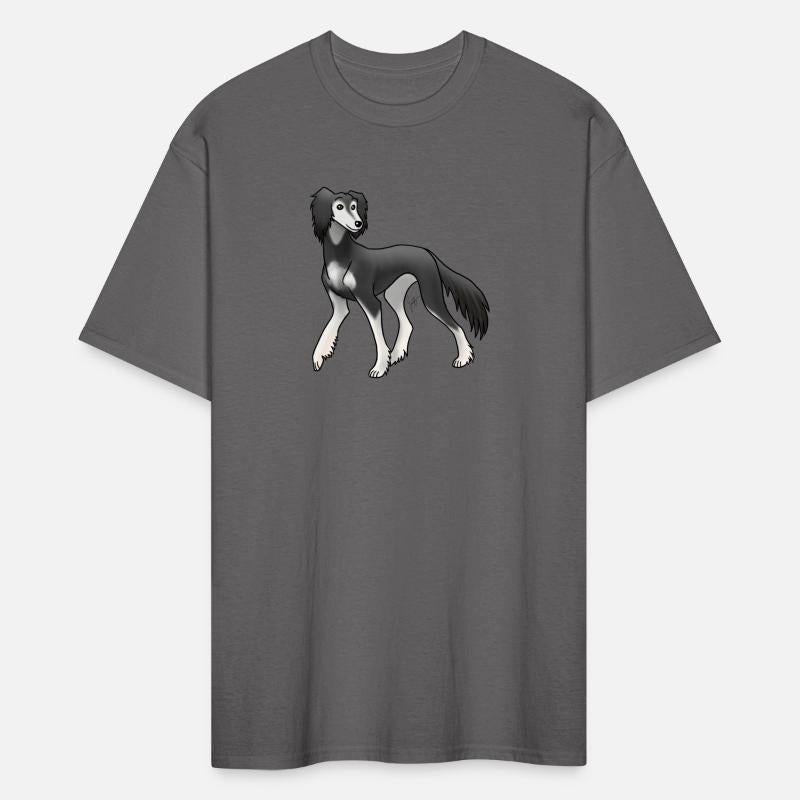 Dog Saluki Feathered Black And Silver