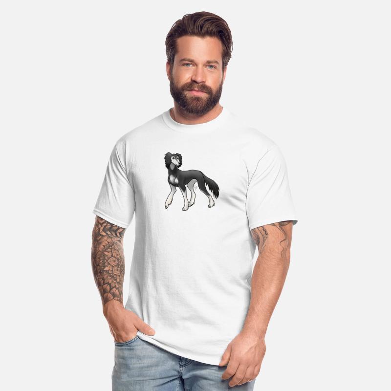 Dog Saluki Feathered Black And Silver