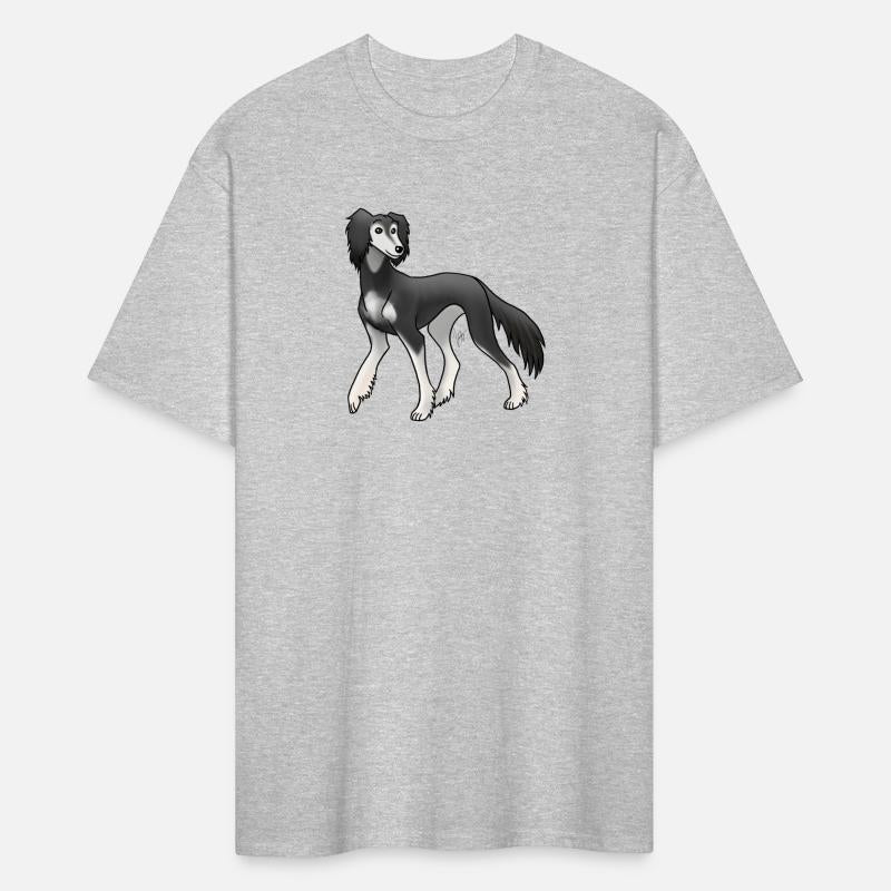 Dog Saluki Feathered Black And Silver