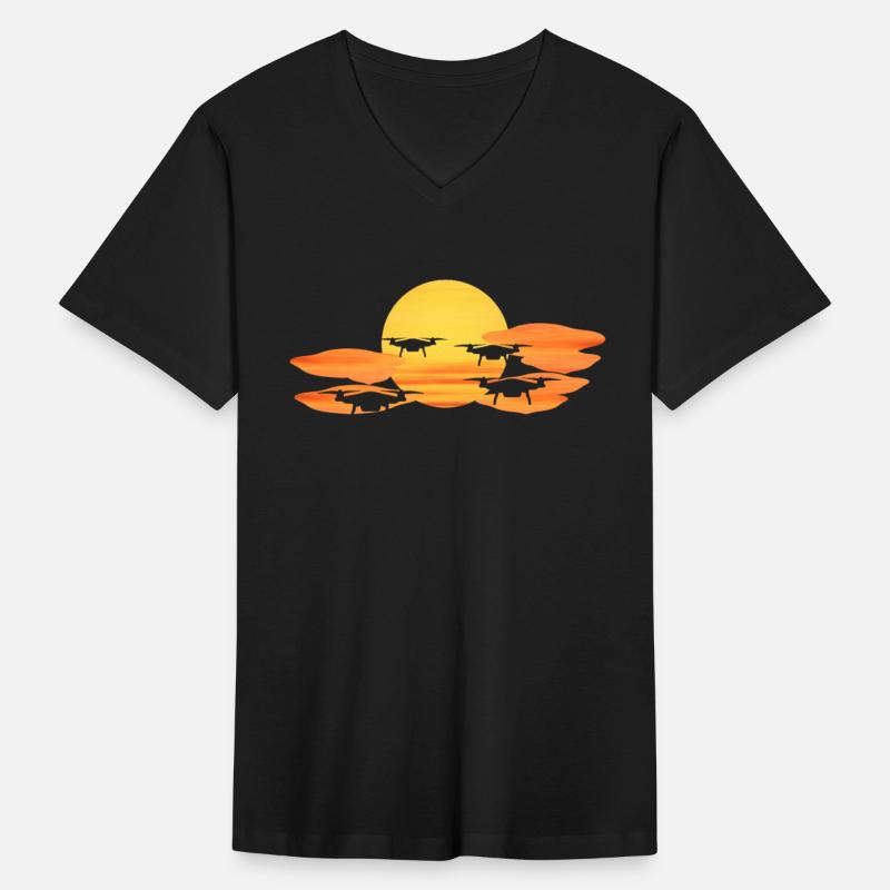 Drones in Sunset or Sunrise the Drone