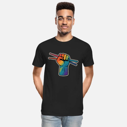 Drummer Pride – Rainbow Fist with Sticks