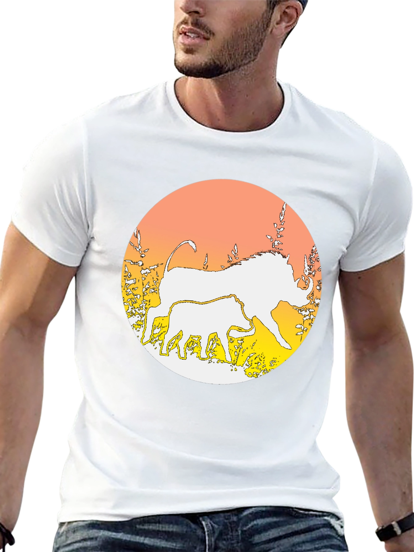 Warthog Graphic Print Crewneck T-Shirt