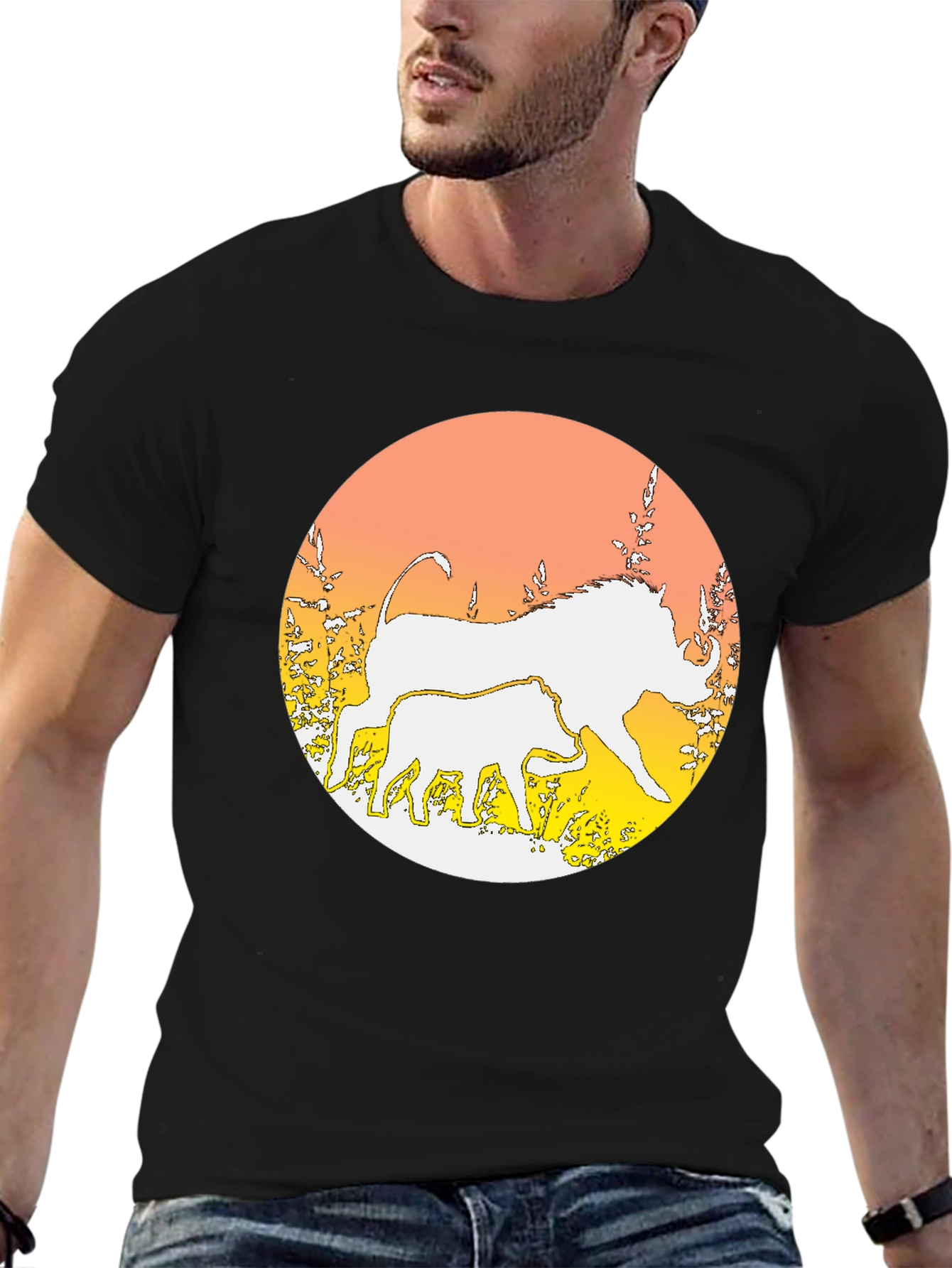 Warthog Graphic Print Crewneck T-Shirt