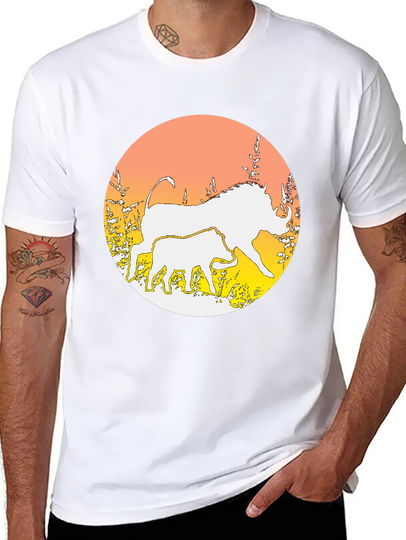 Warthog Graphic Print Crewneck T-Shirt