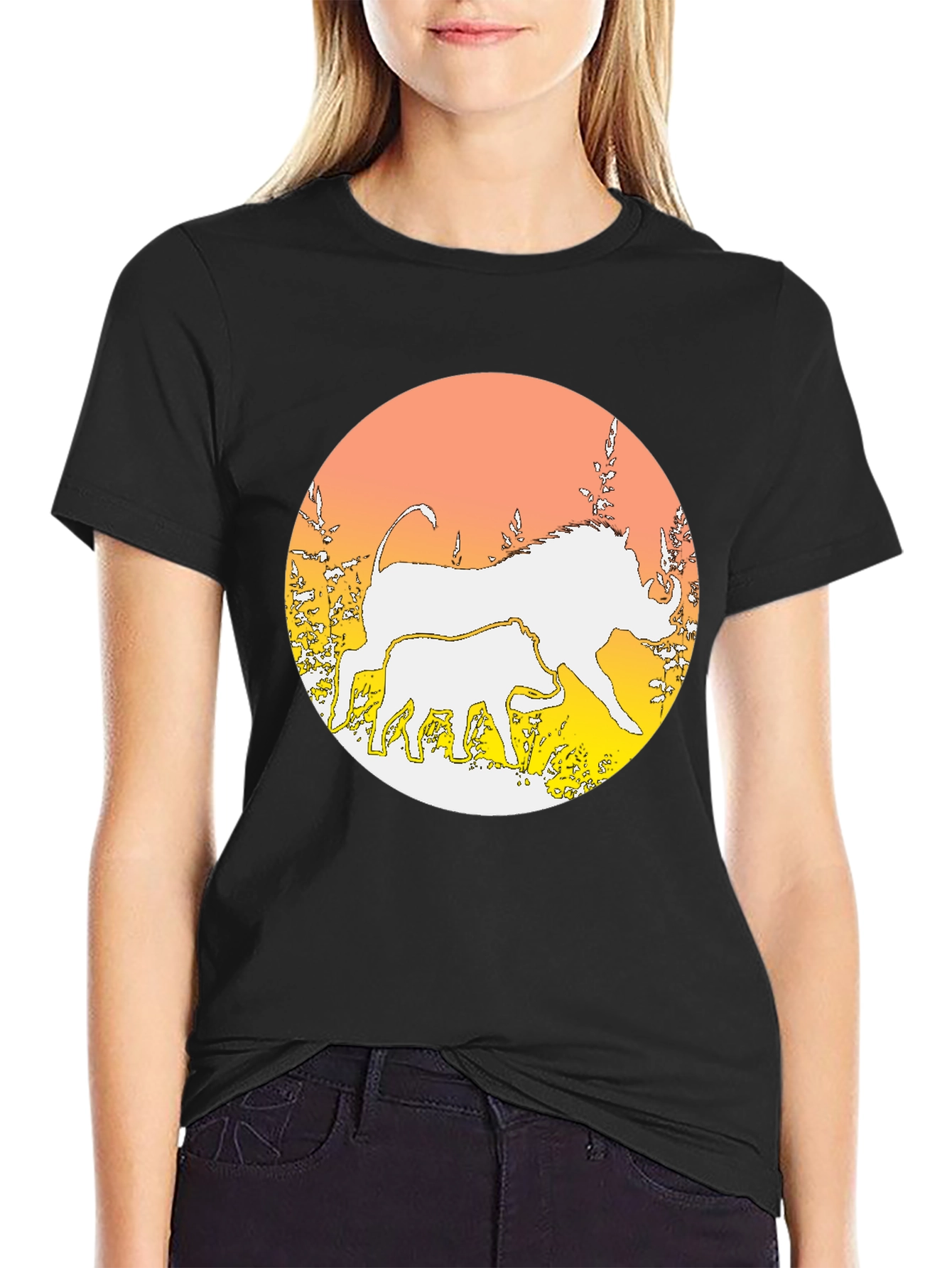 Warthog Graphic Print Crewneck T-Shirt