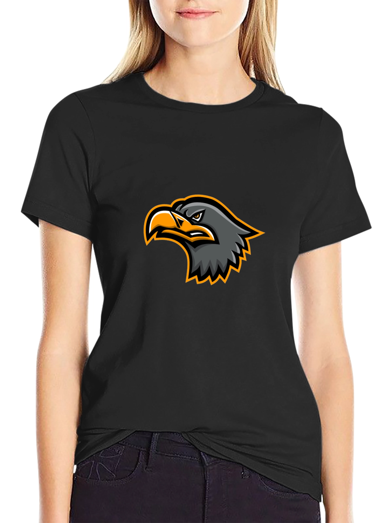 Black T-Shirt with Eagle Graphic